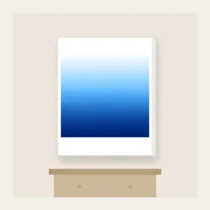 White to Sky Blue to Navy Gradient Canvas Print in white: A gradient from white through sky blue to navy.