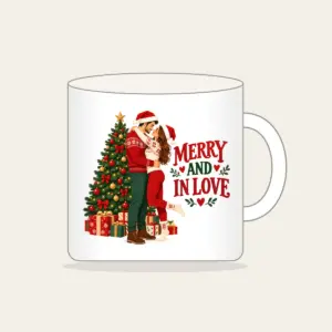 Merry And In Love Mug in white