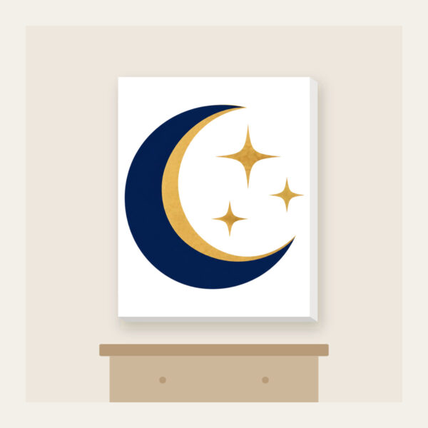 Product image Golden Crescent and Three Stars Canvas Print