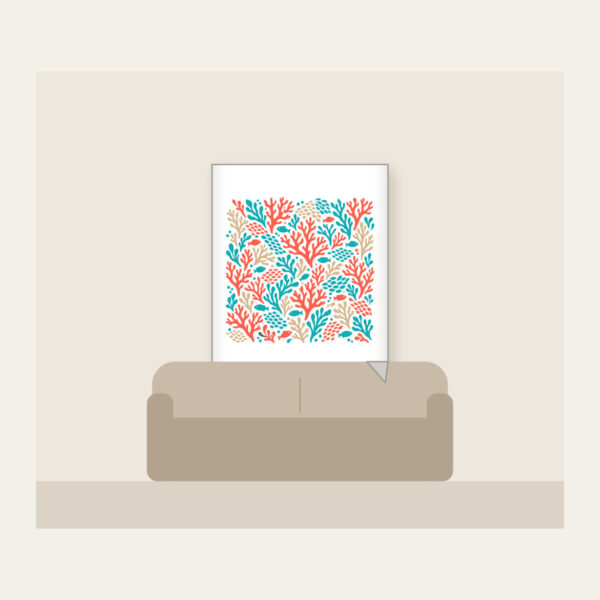 Product image Coral Branch and Fish Scale Mosaic Fleece Blanket