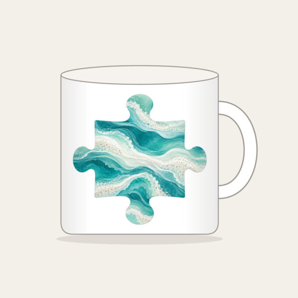 Product image Sea-Glass Teal Abstract Waves Mug