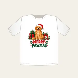 Merry Pawmas T-Shirt in white