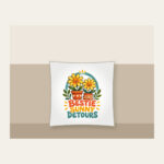 BESTIE SUNNY DETOURS Pillow in white
