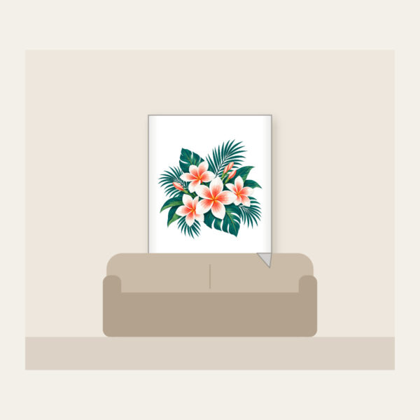 Product image Plumeria and Palm Leaves on Deep Teal Fleece Blanket