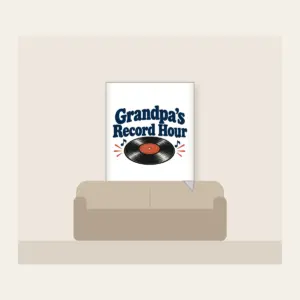 Grandpa's Record Hour Fleece Blanket in white