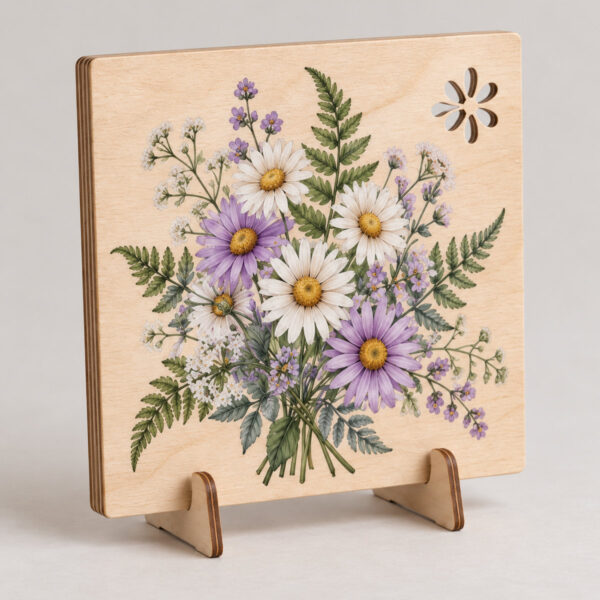 Product image Pressed Posy Wooden Plaque Card
