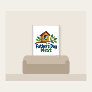 Father's Day Nest Fleece Blanket in white