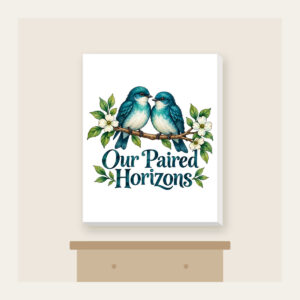 Our Paired Horizons Canvas Print in white