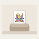BIRTHDAY CANDLE CHORUS Fleece Blanket in white