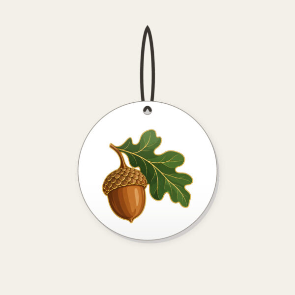 Product image Gold-Outlined Acorn and Oak Leaf Ceramic Ornament