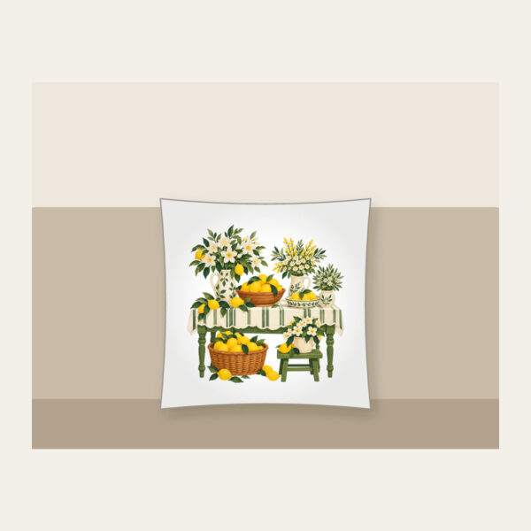 Product image Lemon and Flower Market Stall Pillow