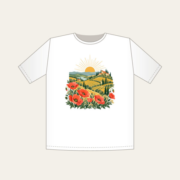 Product image Terraced Hills at Sunrise with Poppies T-Shirt