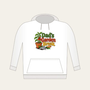 Dad's Garden Break Hoodie in white