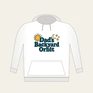 Dad's Backyard Orbit Hoodie in white