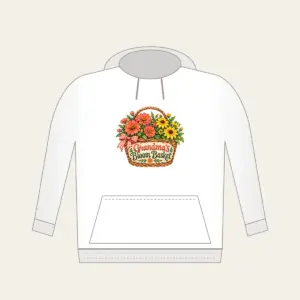 Grandma's Bloom Basket Hoodie in white