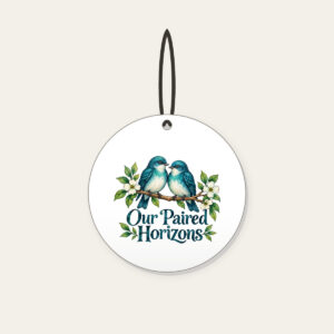 Our Paired Horizons Ceramic Ornament in white