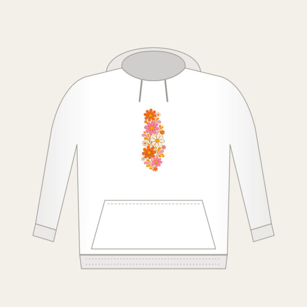 Product image Retro Daisy Rows in Orange and Pink Hoodie