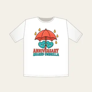ANNIVERSARY SHARED UMBRELLA T-Shirt in white