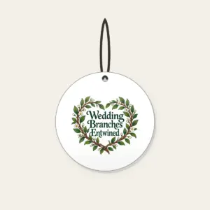 Wedding Branches Entwined Ceramic Ornament in white