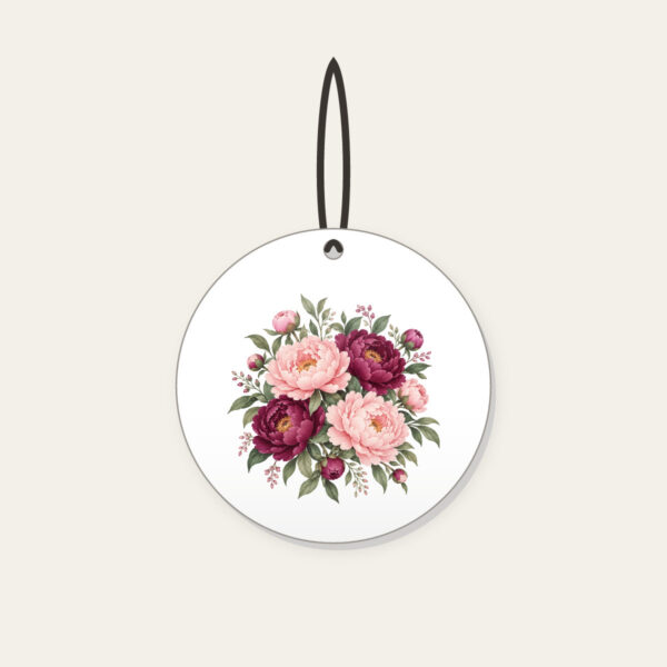 Product image Blush and Plum Peony Blooms Ceramic Ornament