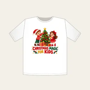Christmas Magic For Kids T-Shirt in white