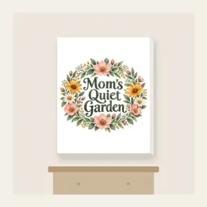 Mom's Quiet Garden Canvas Print in white
