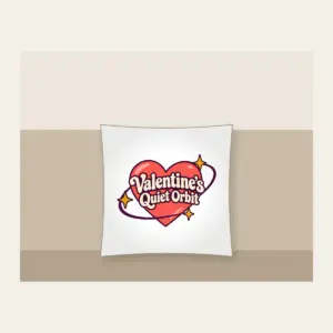 Valentine's Quiet Orbit Pillow in white