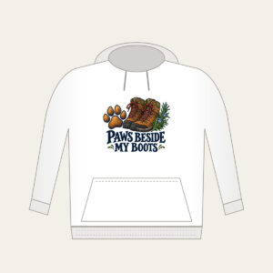 PAWS BESIDE MY BOOTS Hoodie in white