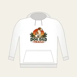 DOG DAD TRAILS Hoodie in white