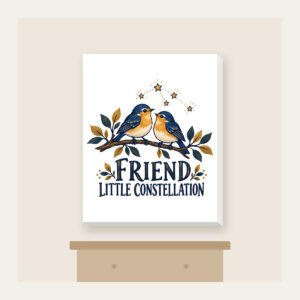 FRIEND LITTLE CONSTELLATION Canvas Print in white