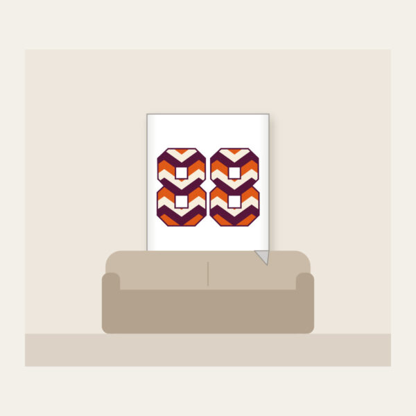 Product image Plum Chevron Panels with Number 88 Fleece Blanket
