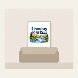 Grandpa's River Pause Fleece Blanket in white