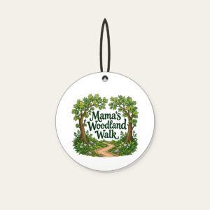 Mama's Woodland Walk Ceramic Ornament in white