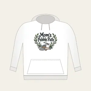 Mom's Pebble Path Hoodie in white