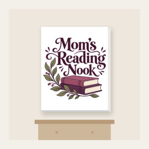 Mom's Reading Nook Canvas Print in white