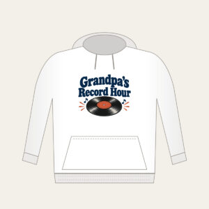 Grandpa's Record Hour Hoodie in white