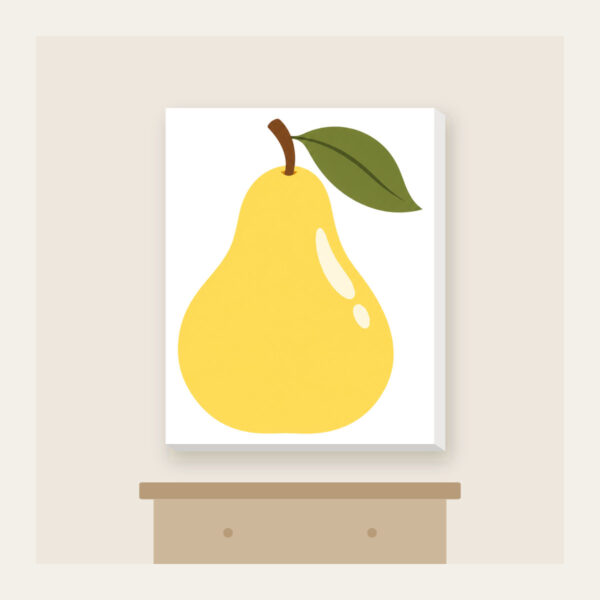 Product image Butter Yellow Pear with Olive Leaf Canvas Print