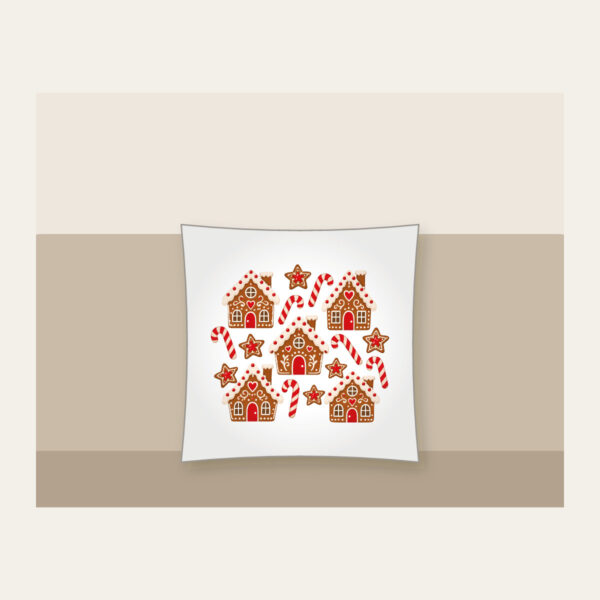 Product image Gingerbread Houses and Candy Canes Pillow