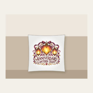 ANNIVERSARY LANTERN LIGHT Pillow in white