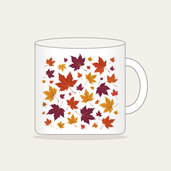 Product image Falling Maple Leaves in Rust and Plum Mug