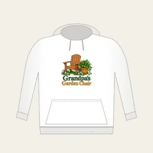 Grandpa's Garden Chair Hoodie in white