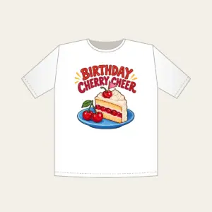 BIRTHDAY CHERRY CHEER T-Shirt in white