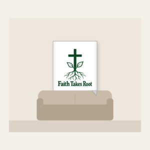 Faith Takes Root Fleece Blanket in white