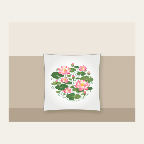 Product image Lotus Blooms over Pond Ripples Pillow