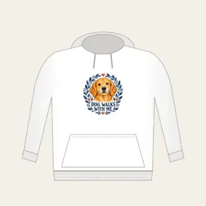 DOG WALKS WITH ME Hoodie in white