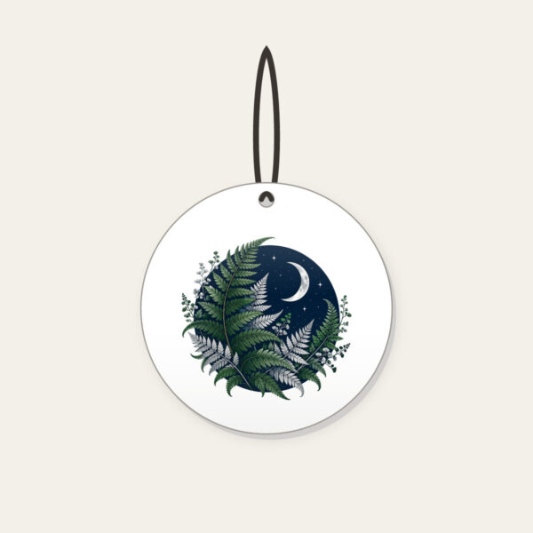 Product image Moonlit Fern Fronds on Navy Ceramic Ornament