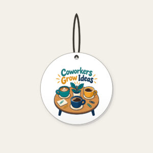 Coworkers Grow Ideas Ceramic Ornament in white