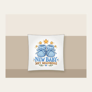 NEW BABY SOFT BEGINNINGS Pillow in white