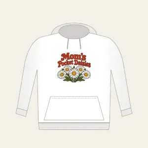 Mom's Pocket Daisies Hoodie in white