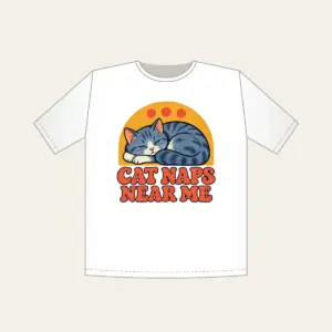 CAT NAPS NEAR ME T-Shirt in white